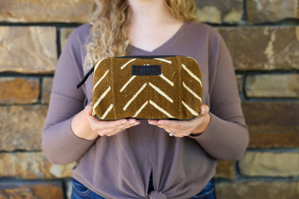 Mustard Mudcloth Pouch