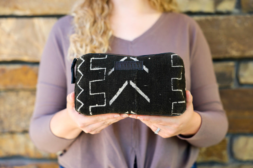 Black Mudcloth Pouch