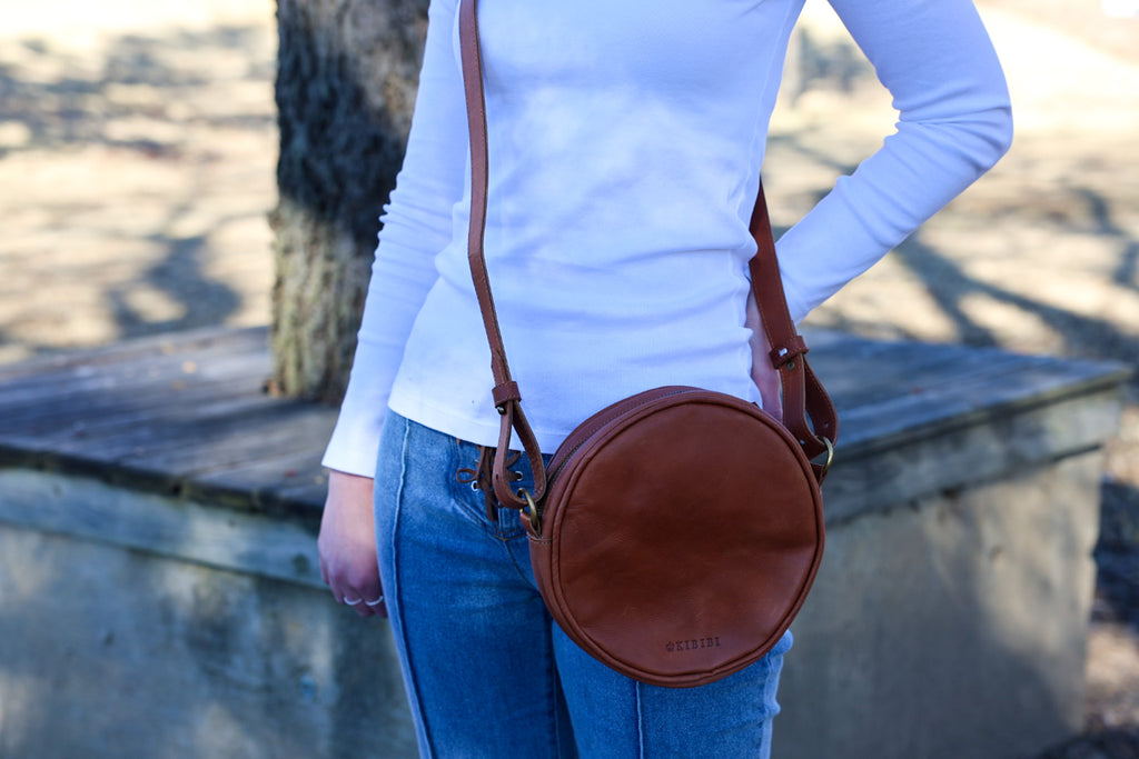 Chestnut Leather Duara Bag