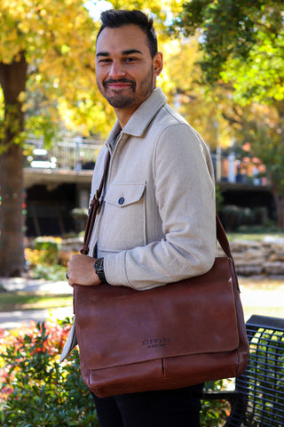 Kibwana All Leather Messenger Bag